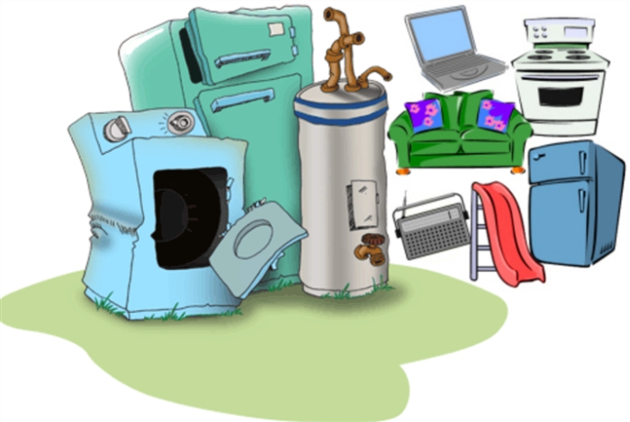 Grafika przedstawia zgromadzony sprzęt elektryczny i elektroniczny